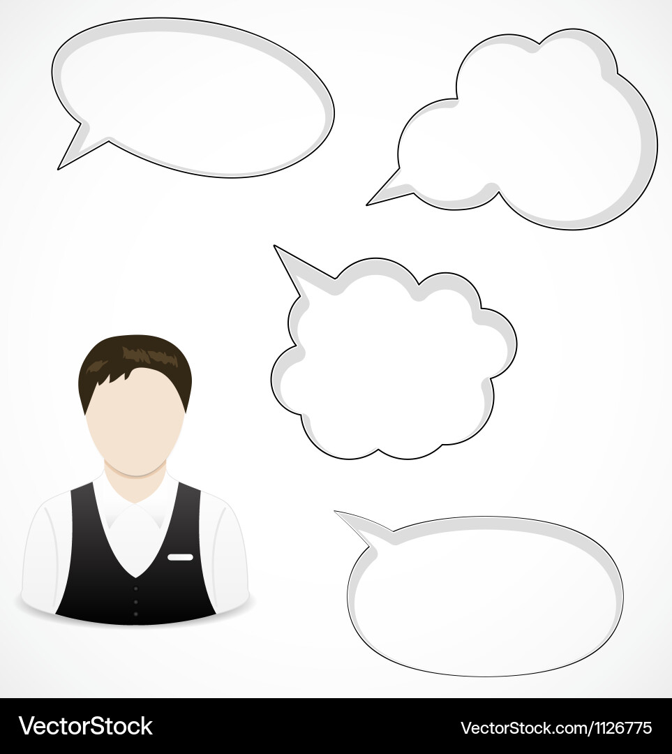 Man and speech bubbles vector image