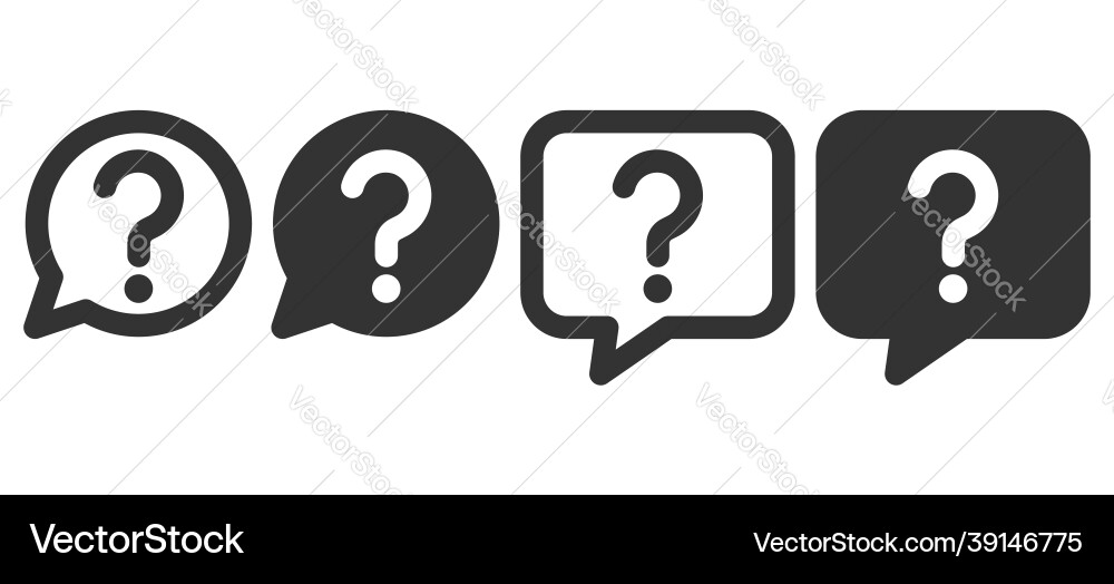 Question Mark Button - Circle & Square vector image