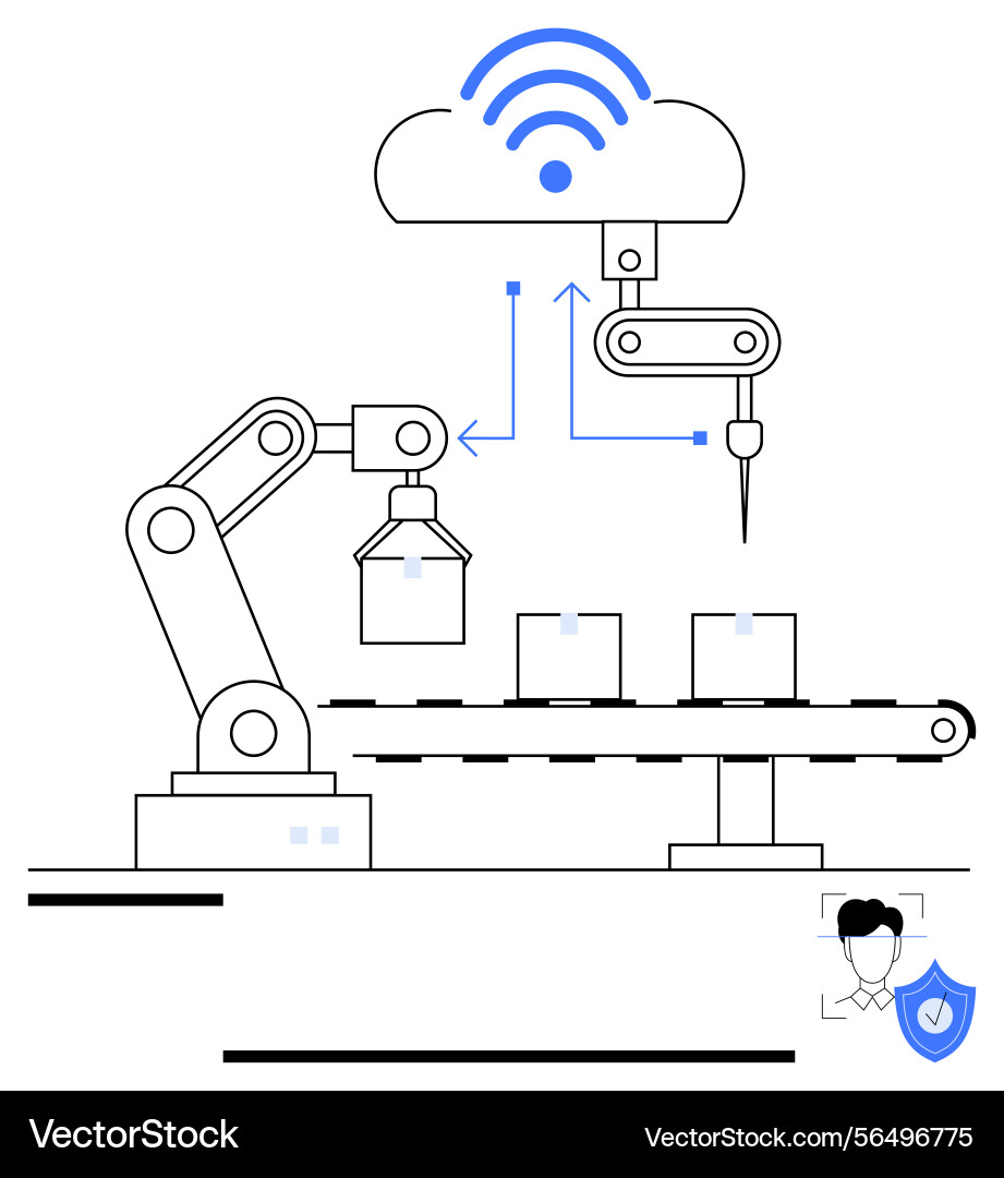 Robotics and cloud integration in automated Robotics and cloud integration in automated vector image