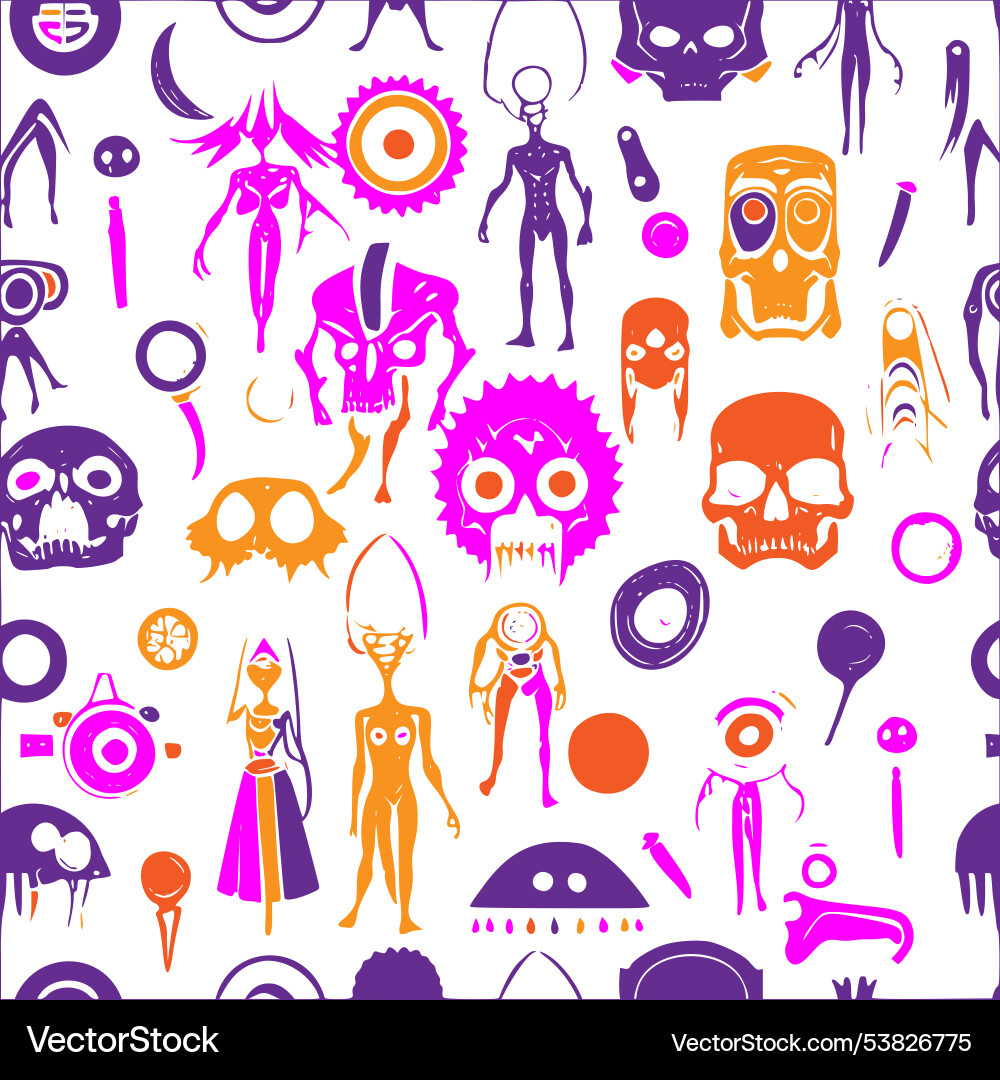 Zombie abstract pattern seamless Vector Image