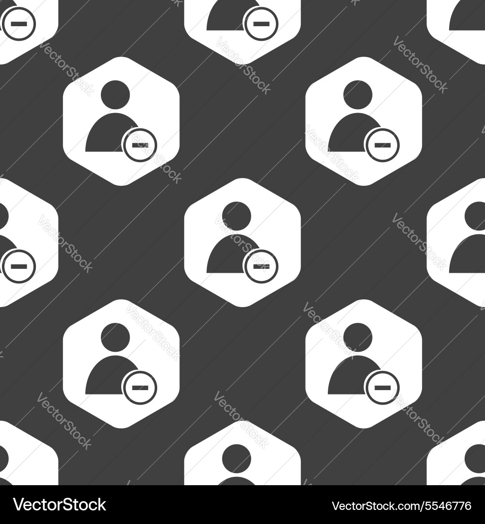 Black hexagon remove user pattern vector image