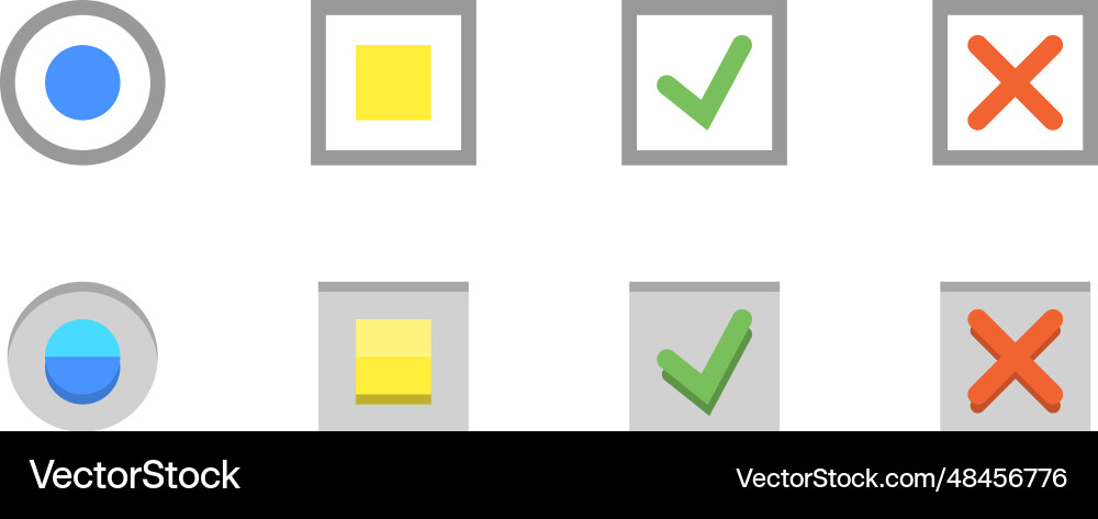 Checkboxen und Funktasten Farbe Benutzeroberfläche Checkboxen und Funktasten Farbe Benutzeroberfläche vektorbild