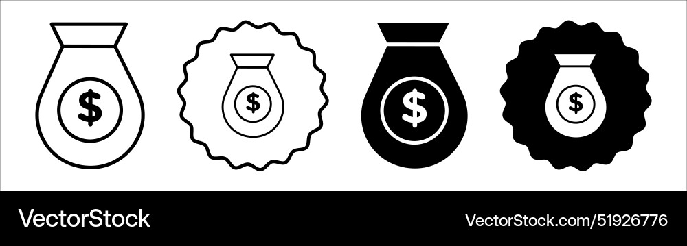Contribution icon symbol set collection Royalty Free Vector
