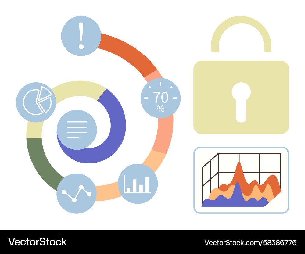 Data Security & Analytics Chart Vector Image