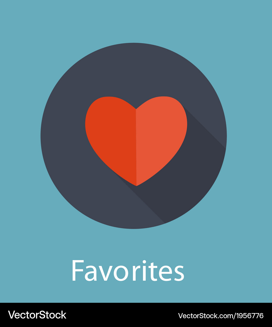 Favorites flat icon concept Vector Image