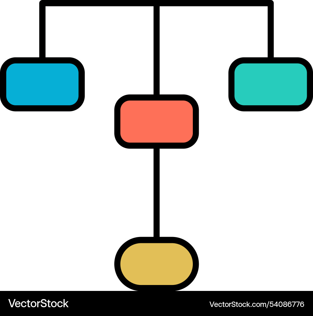 Hierarchical structure line filled icon design Vector Image