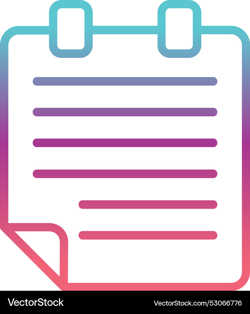 Notepad line gradient design Vector Image
