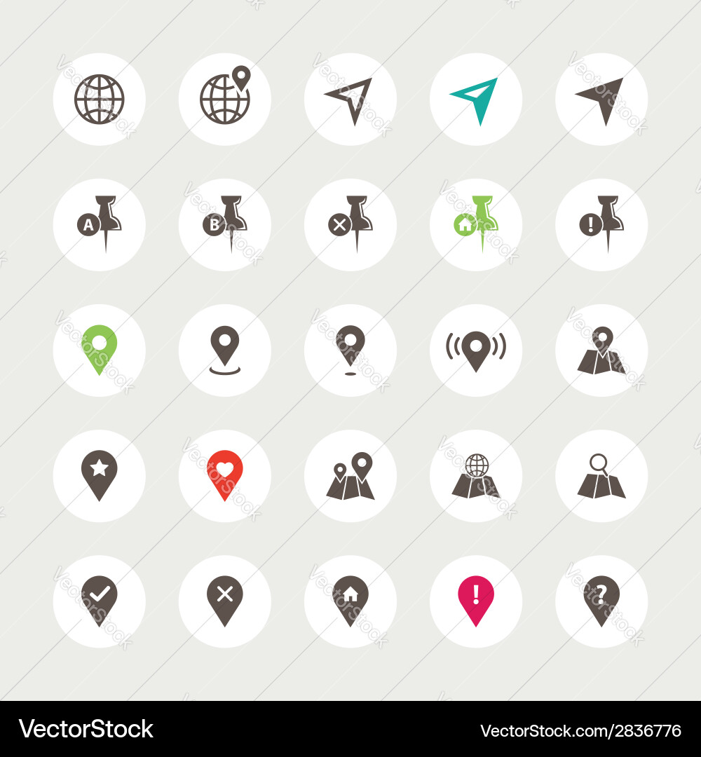 Set of isolated navigation icons Vector Image