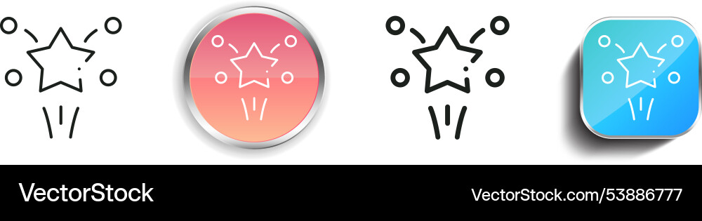 Fireworks icon thin linear regular and button vector image