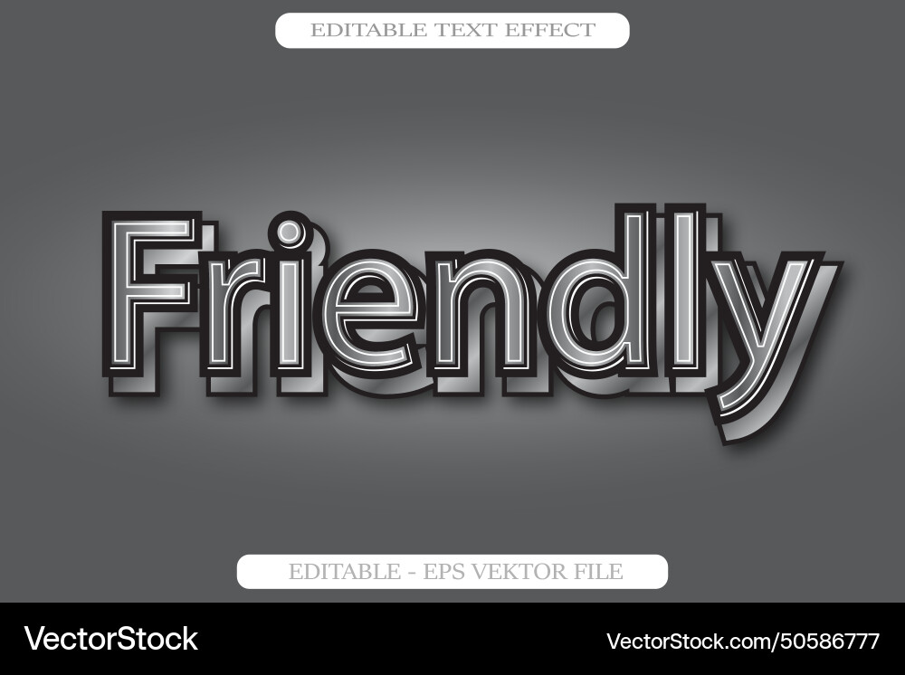 Friendly editable text effect 3d gradient style Friendly editable text effect 3d gradient style Vector Image