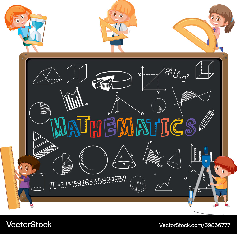 Math formula on blackboard isolated Royalty Free Vector