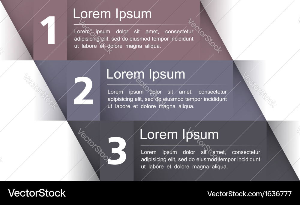 Modern design template with three elements Vector Image