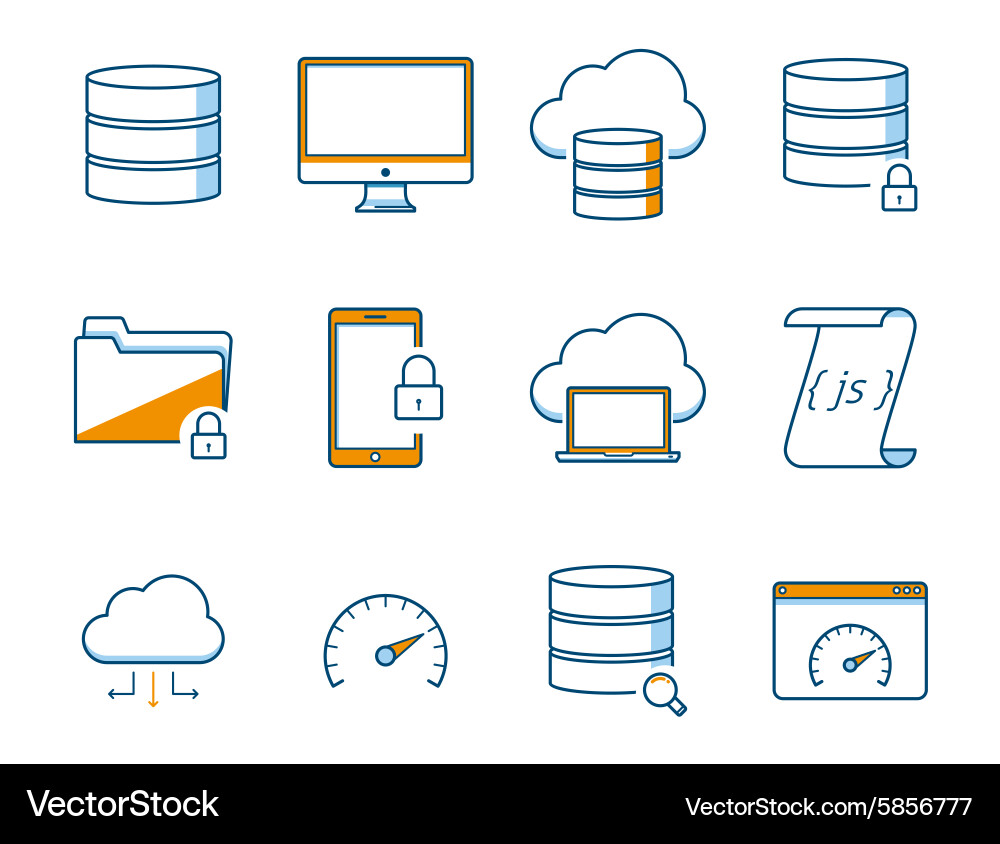 Network icons set Vector Image