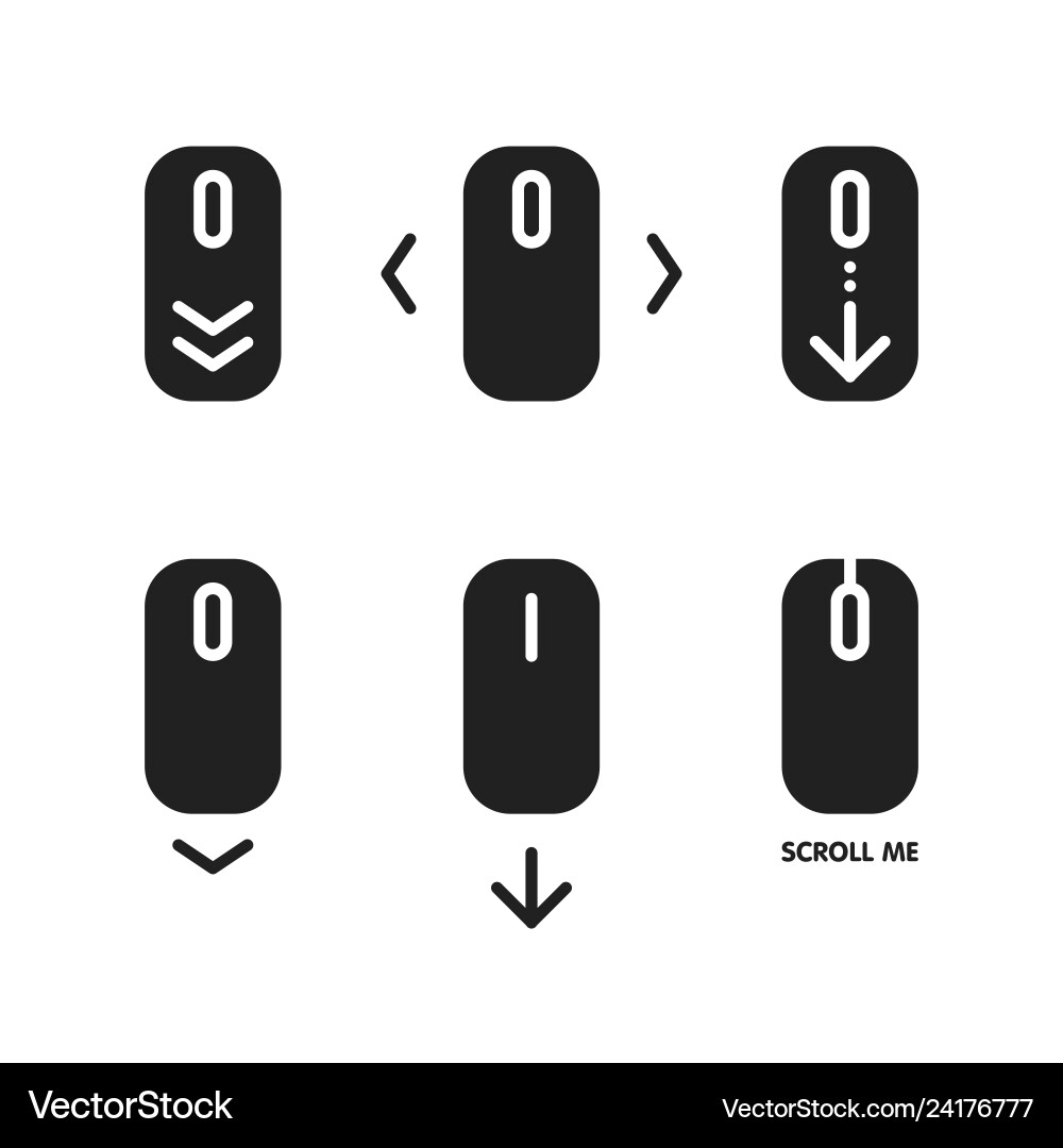 Scroll down and up icon set pointer moves Scroll down and up icon set pointer moves vector image