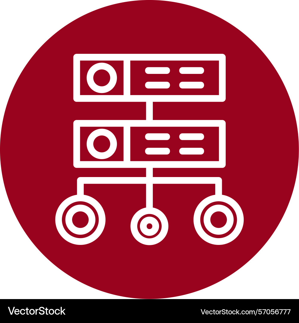 Server line circle style icon design Vector Image