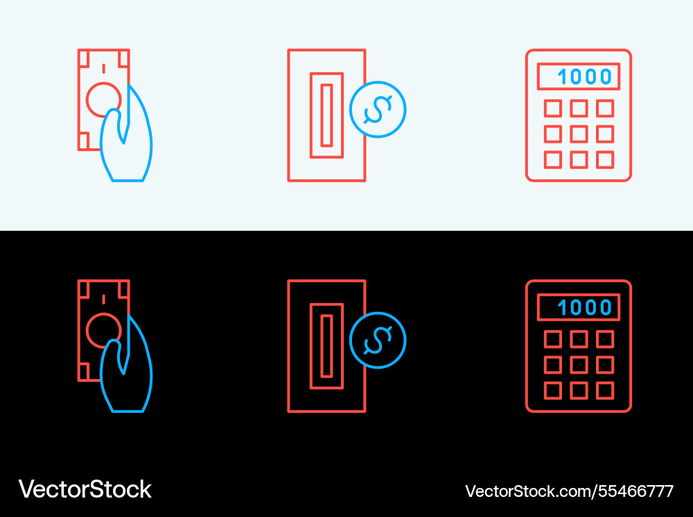 Set line calculator fast payments and inserting Vector Image