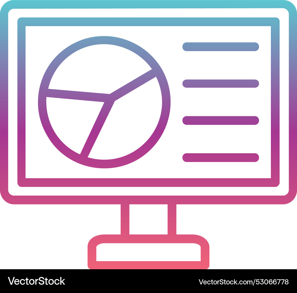 Pie chart line gradient design vector image