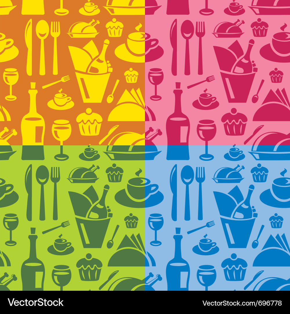 Restaurant seamless pattern Vector Image