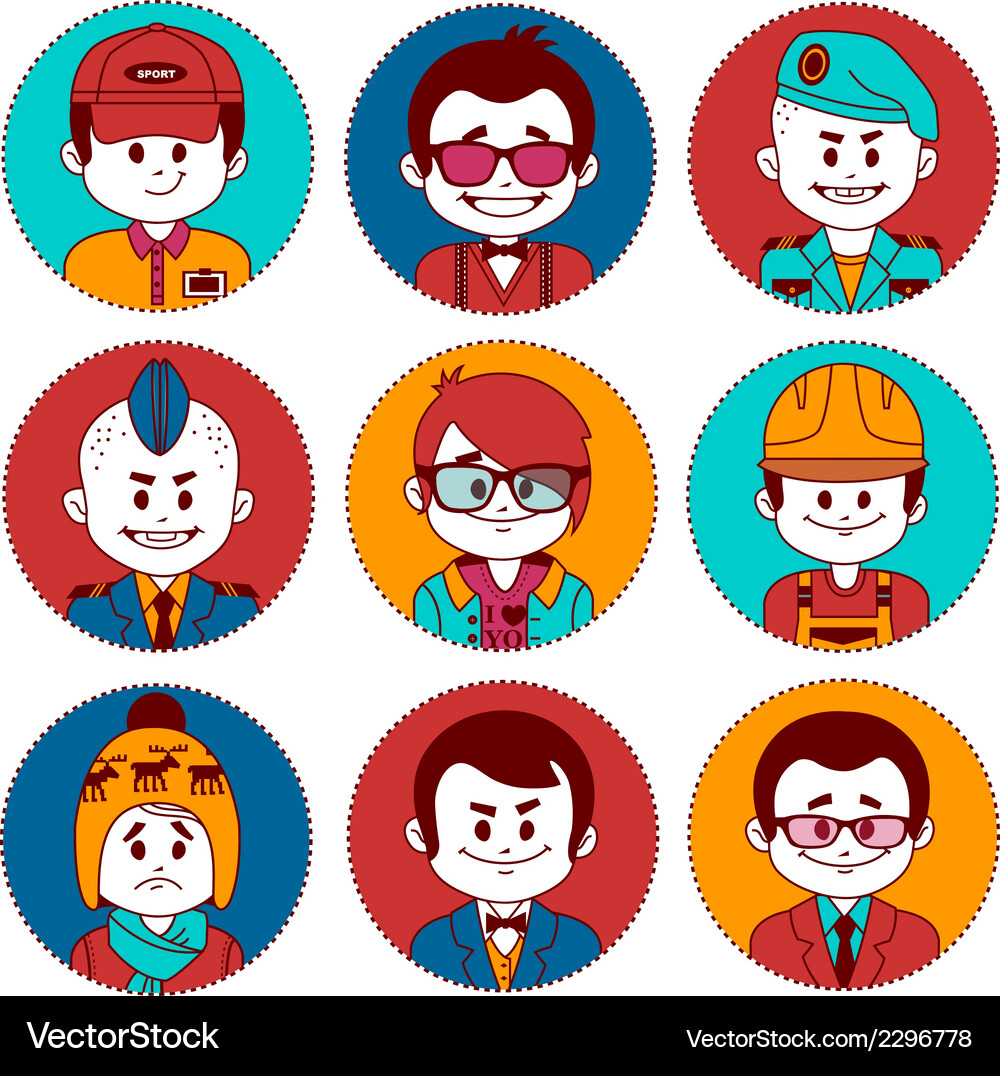 Set icons with characters different professions Vector Image