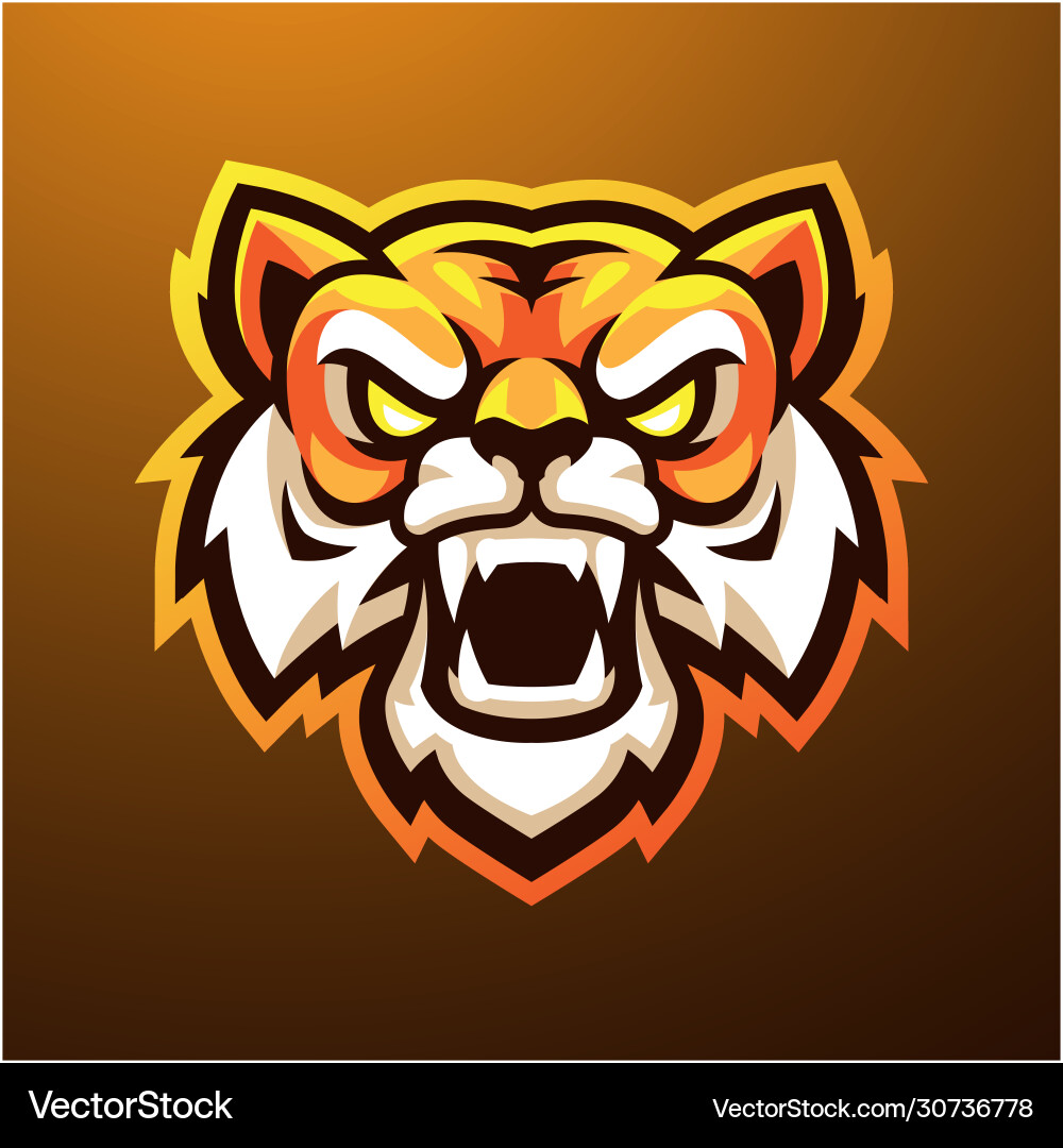 Tiger head mascot logo design Vector Image