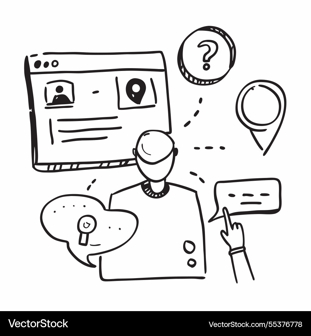 User profile with faq navigation concept User profile with faq navigation concept vector image