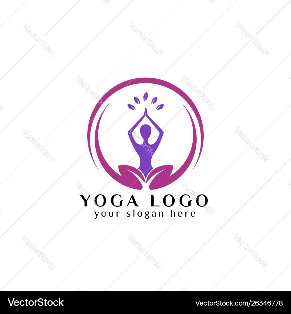 Yoga logo design stock meditation Yoga logo design stock meditation vector image