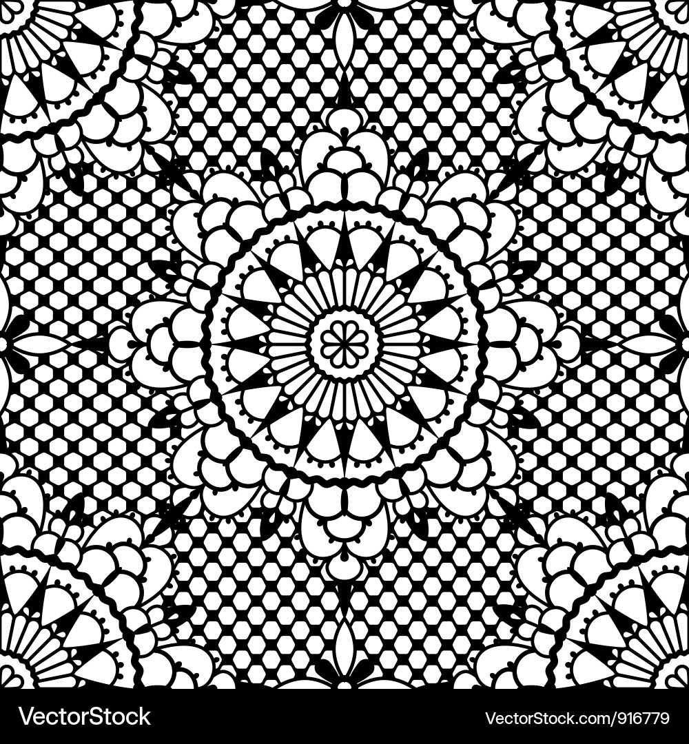 Black Lace Seamless Pattern vector image