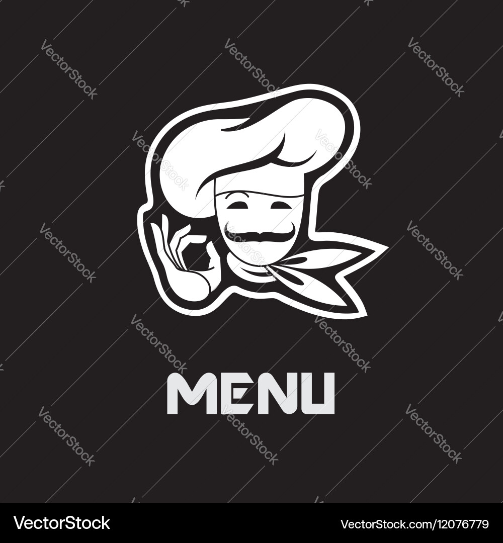 Chef menu design vector image
