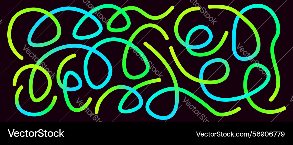 Colorful neon gradient loop and squiggle lines Colorful neon gradient loop and squiggle lines vector image