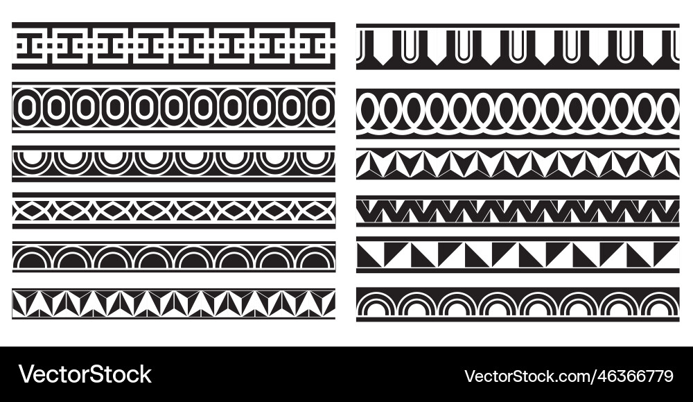 Decorative seamless abstract borders geometric Decorative seamless abstract borders geometric vector image