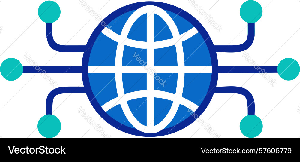 Global network web icon for connectivity design vector image