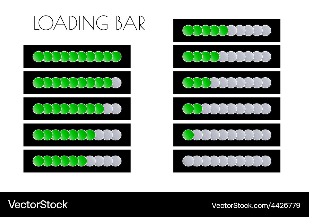Green loading bars Vector Image