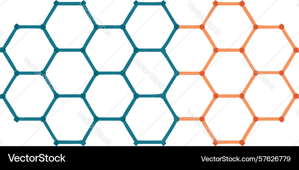 Honeycomb pattern abstract background in orange vector image