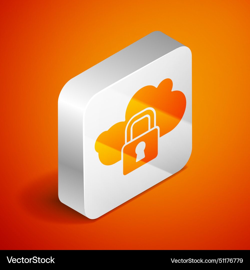 Isometric cloud computing lock icon isolated Isometric cloud computing lock icon isolated vector image