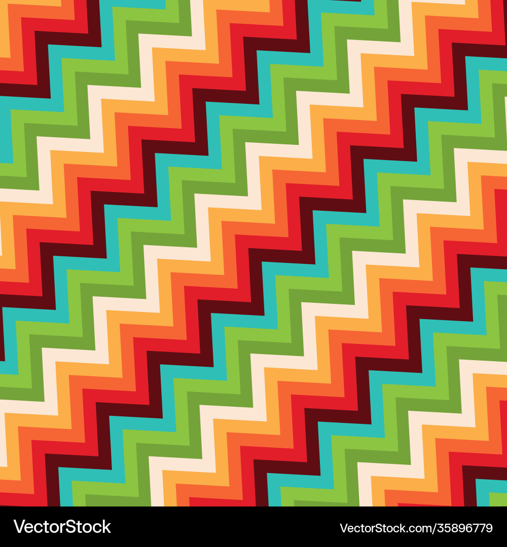 Retro style background with zig zag pattern vector image