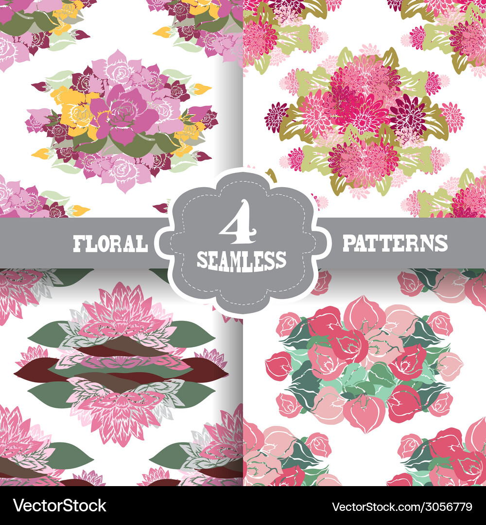 Seamless patterns set Vector Image