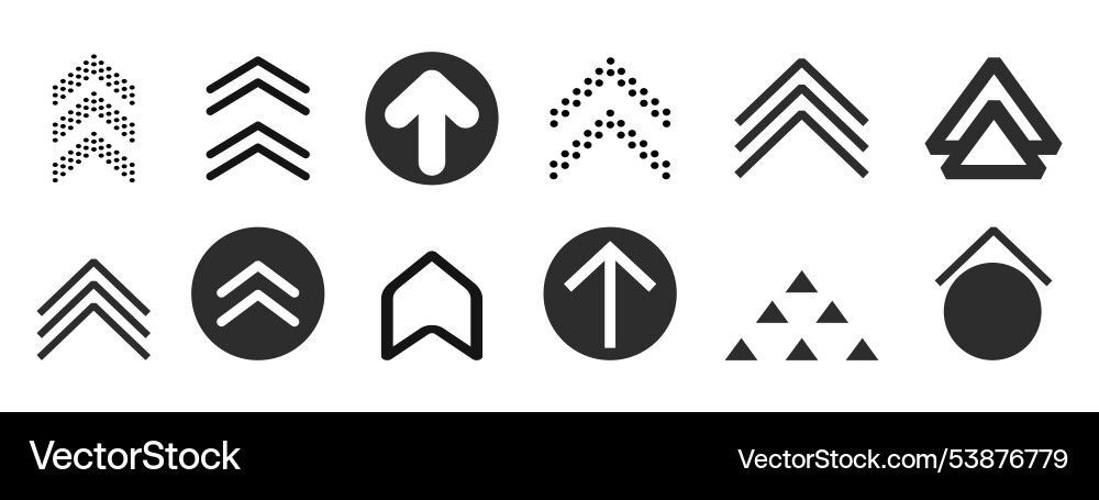Swipe up slide arrow button scroll ui icon Swipe up slide arrow button scroll ui icon vector image