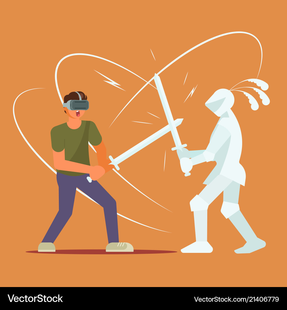 Virtual reality game concept Virtual reality game concept vector image