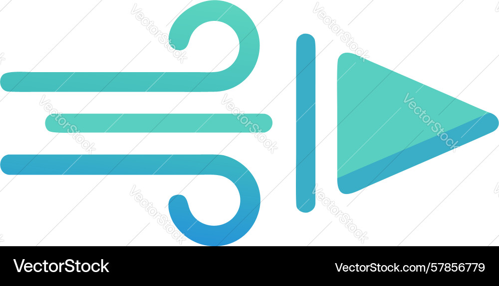 Wind blows right arrow icon design generative ai vector image