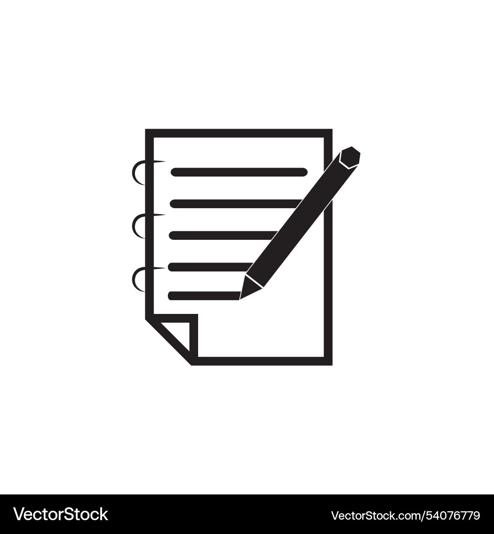 Write document user interface outline icon logo Write document user interface outline icon logo Vector Image