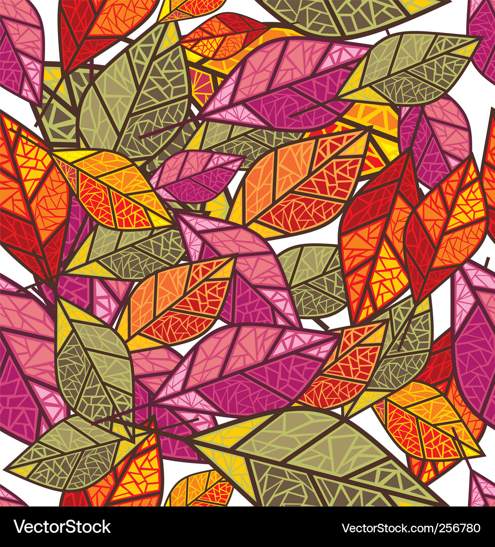 Abstract Autumn Leaf Pattern Vector Image