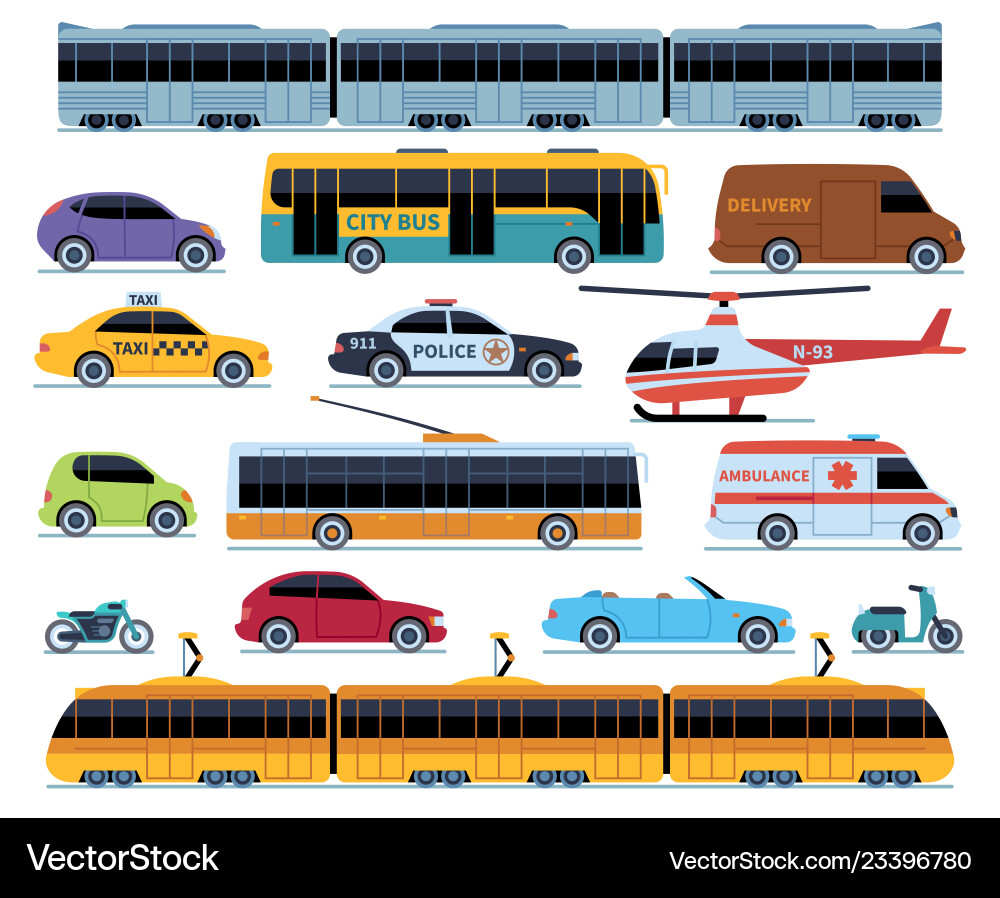 City Vehicle Transportation Set vector image