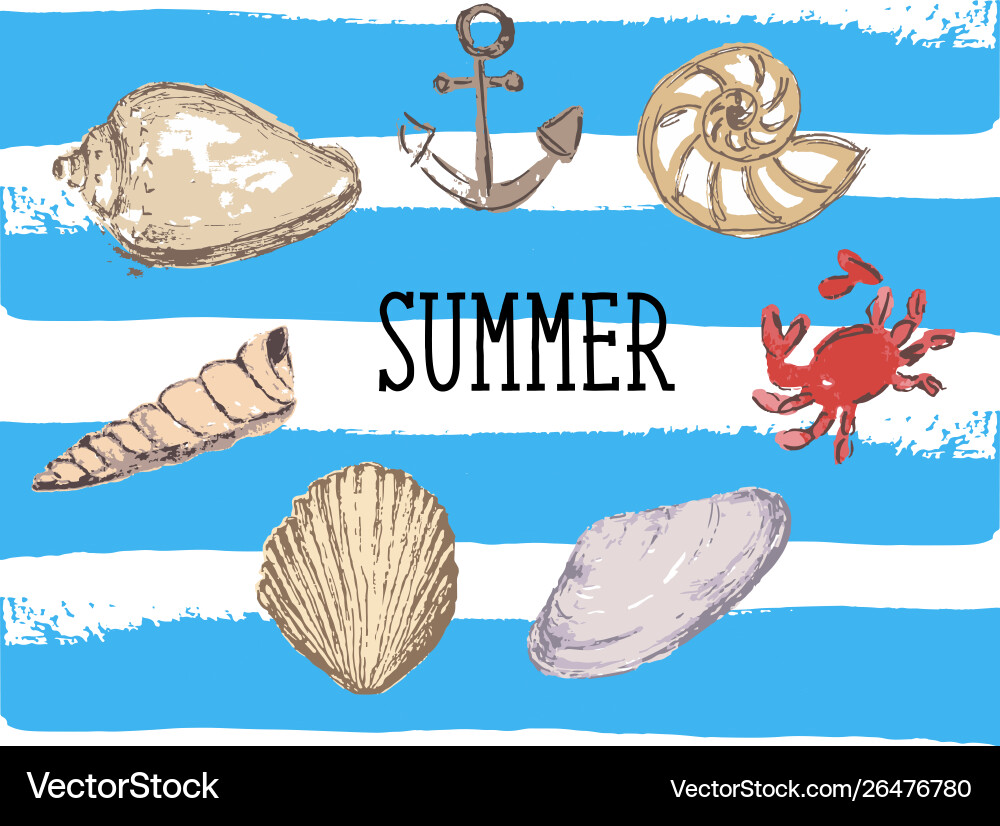 Crab sketch seamless pattern Crab sketch seamless pattern vector image