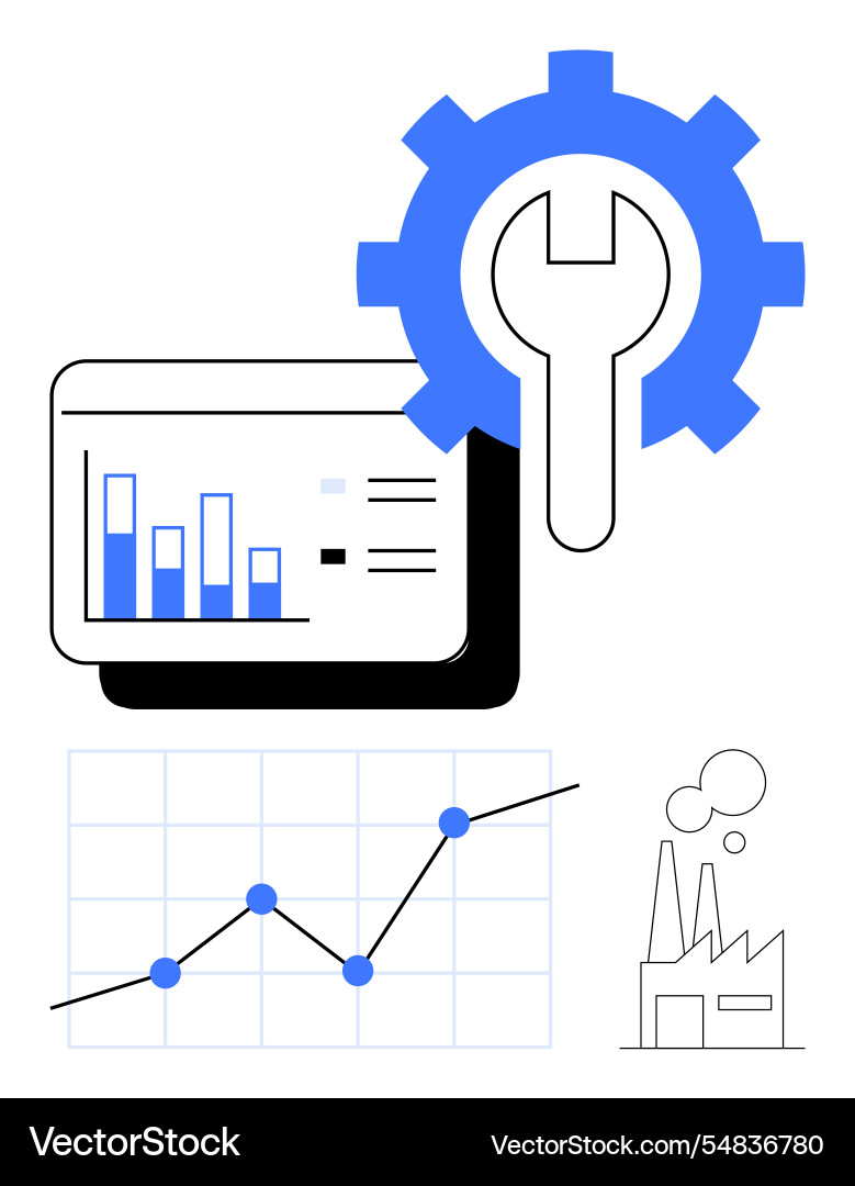 Data analytics and industrial optimization Data analytics and industrial optimization vector image