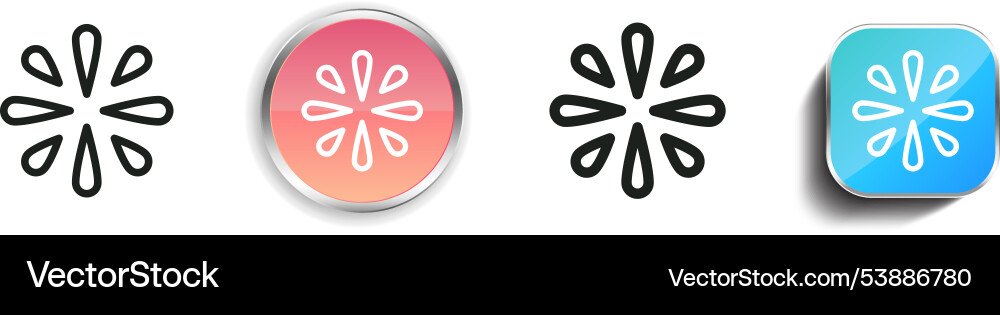 Fireworks icon thin linear regular and button vector image