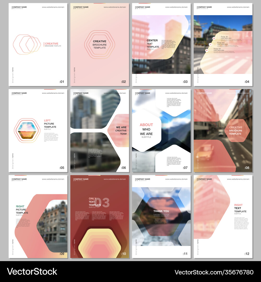 Kreative Prospektvorlagen mit hexagonalem Design Kreative Prospektvorlagen mit hexagonalem Design vektorbild