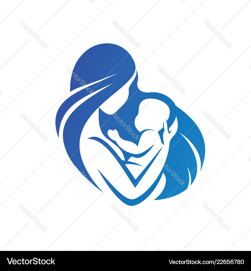 Mother and baby icon stylized symbol Royalty Free Vector