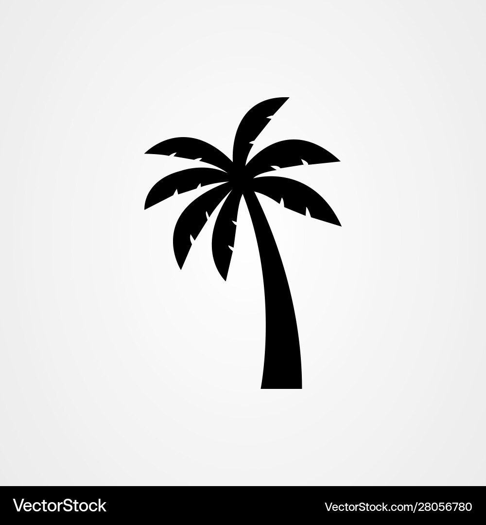 Palm tree silhouette icon simple flat vector image