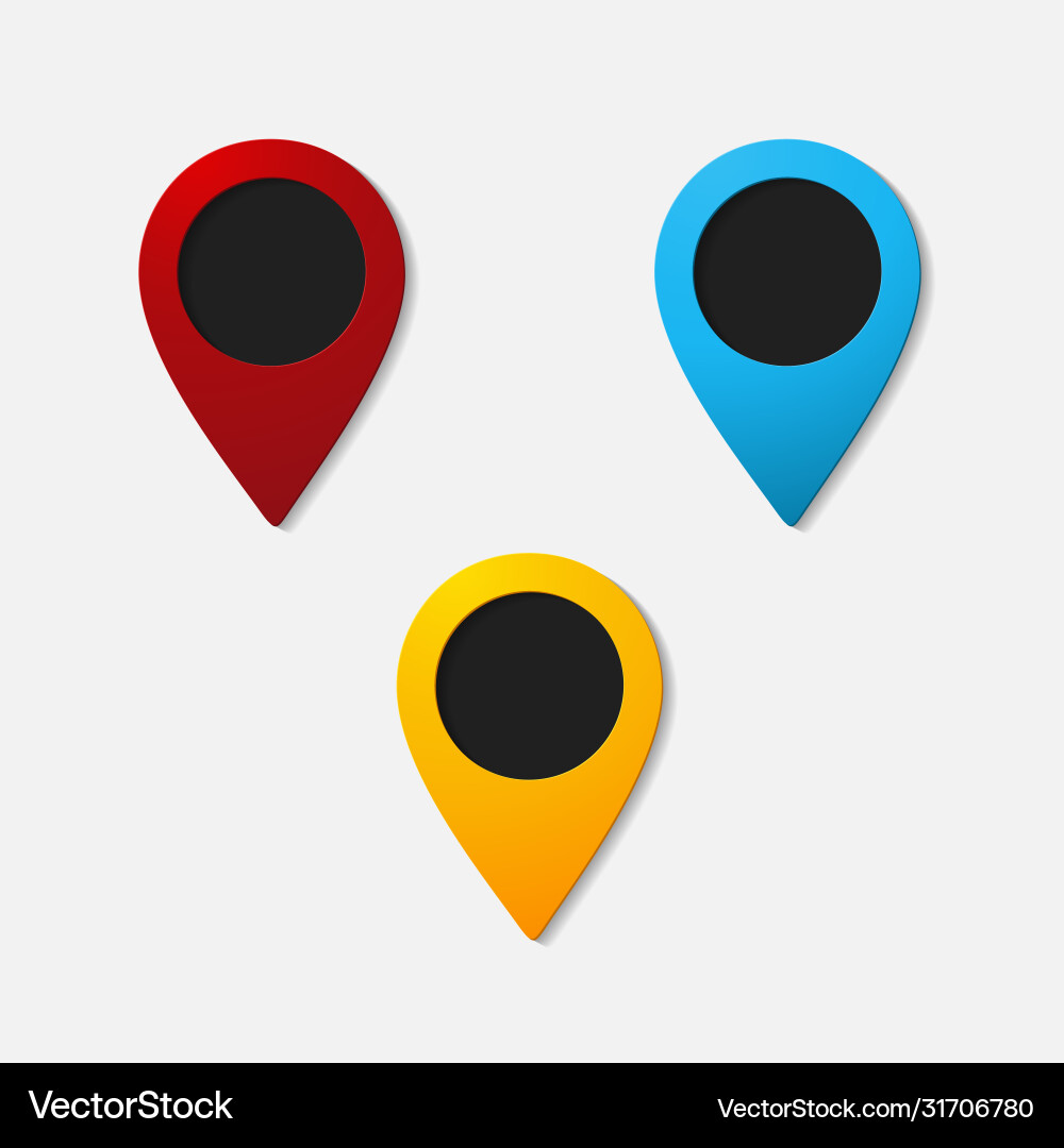 Realistic color pointer icon vector image