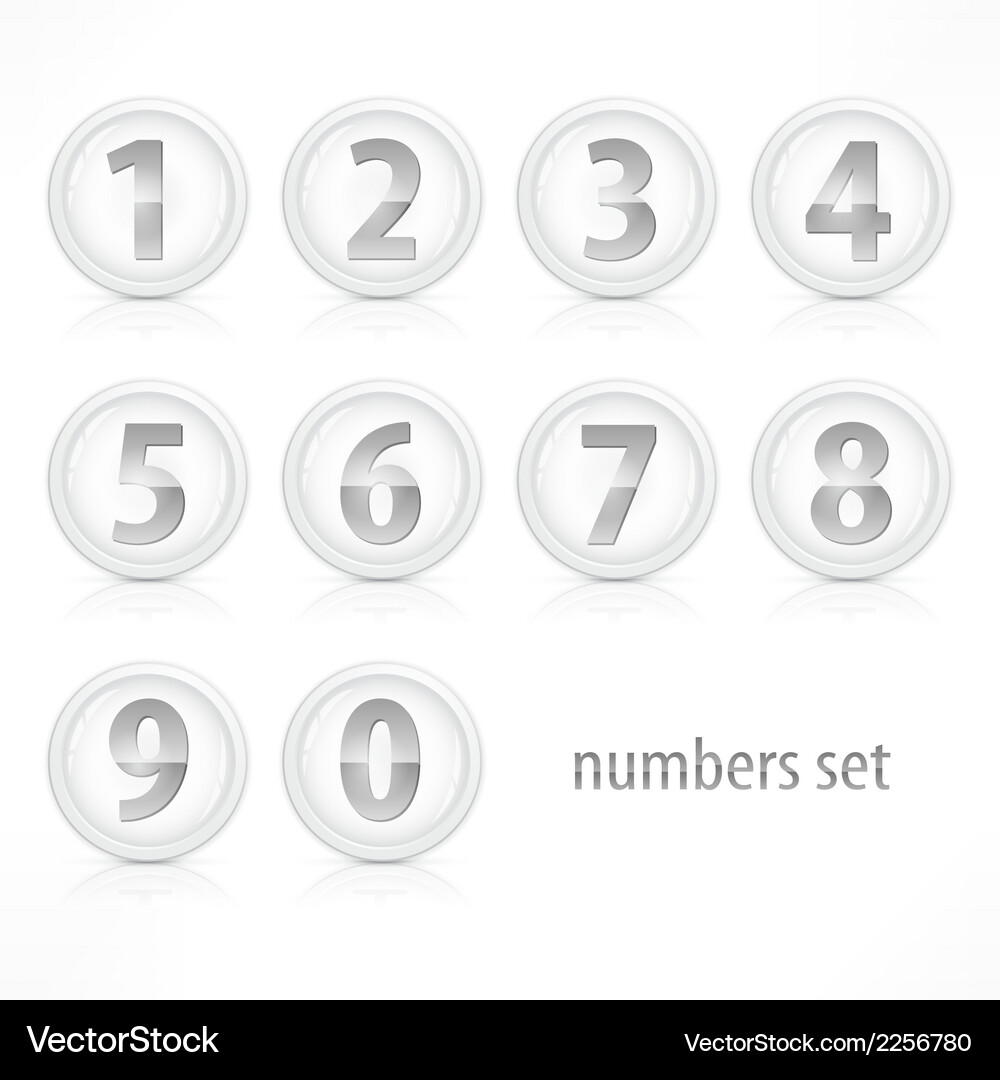 Set of numbers Vector Image